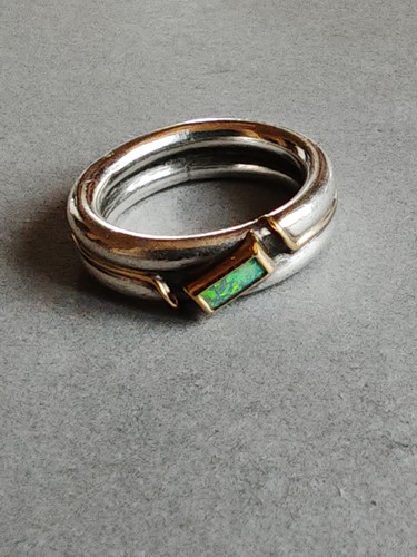 Ring silberschiene mit - silberschiene, 18