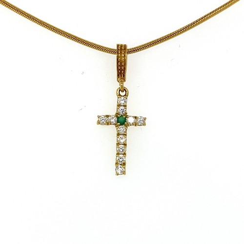 Gold kreuz mit smaragd - mit, smaragd/