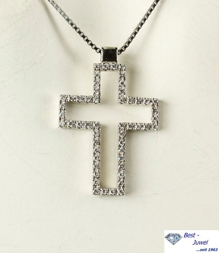 Kreuz anhänger brillant 37 - anhänger,, 0,37