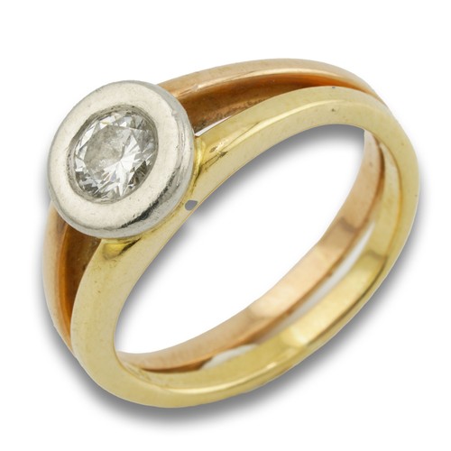 Solitär brillant gold ring - gold,