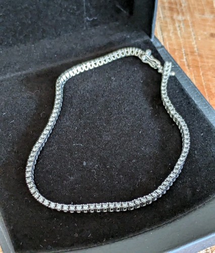 Tennisarmband 750 weiß - 750, gold